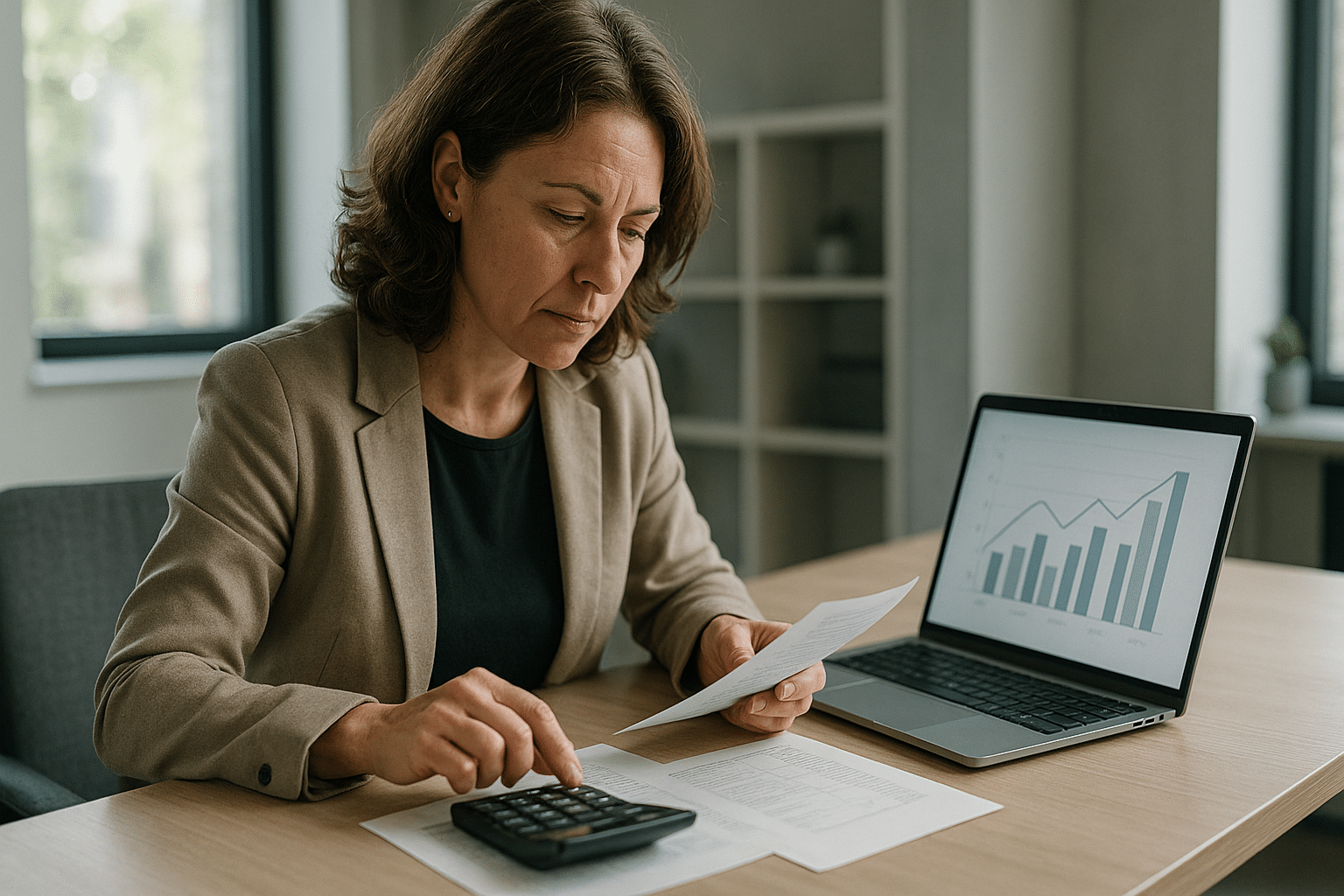 Dirigeante de PME évaluant le coût d’un DAF externalisé